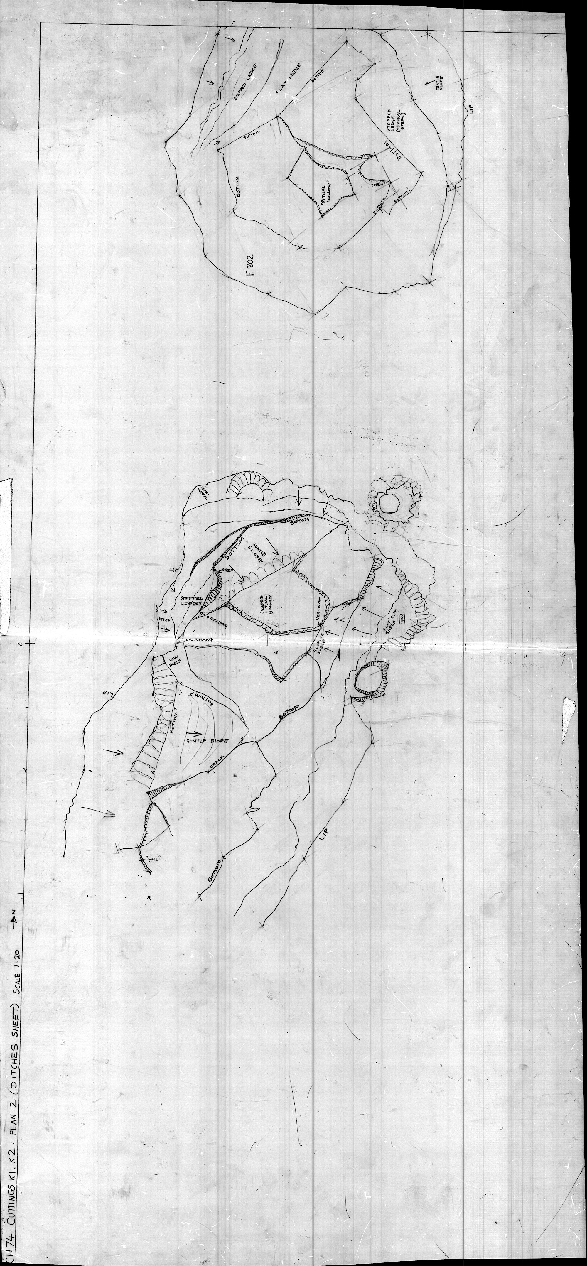 8. Plan of ditches with K1 (hand)