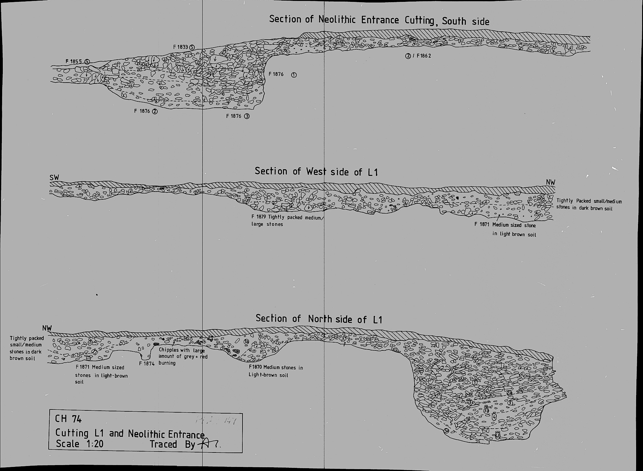 17. Sections across Neolithic entrance