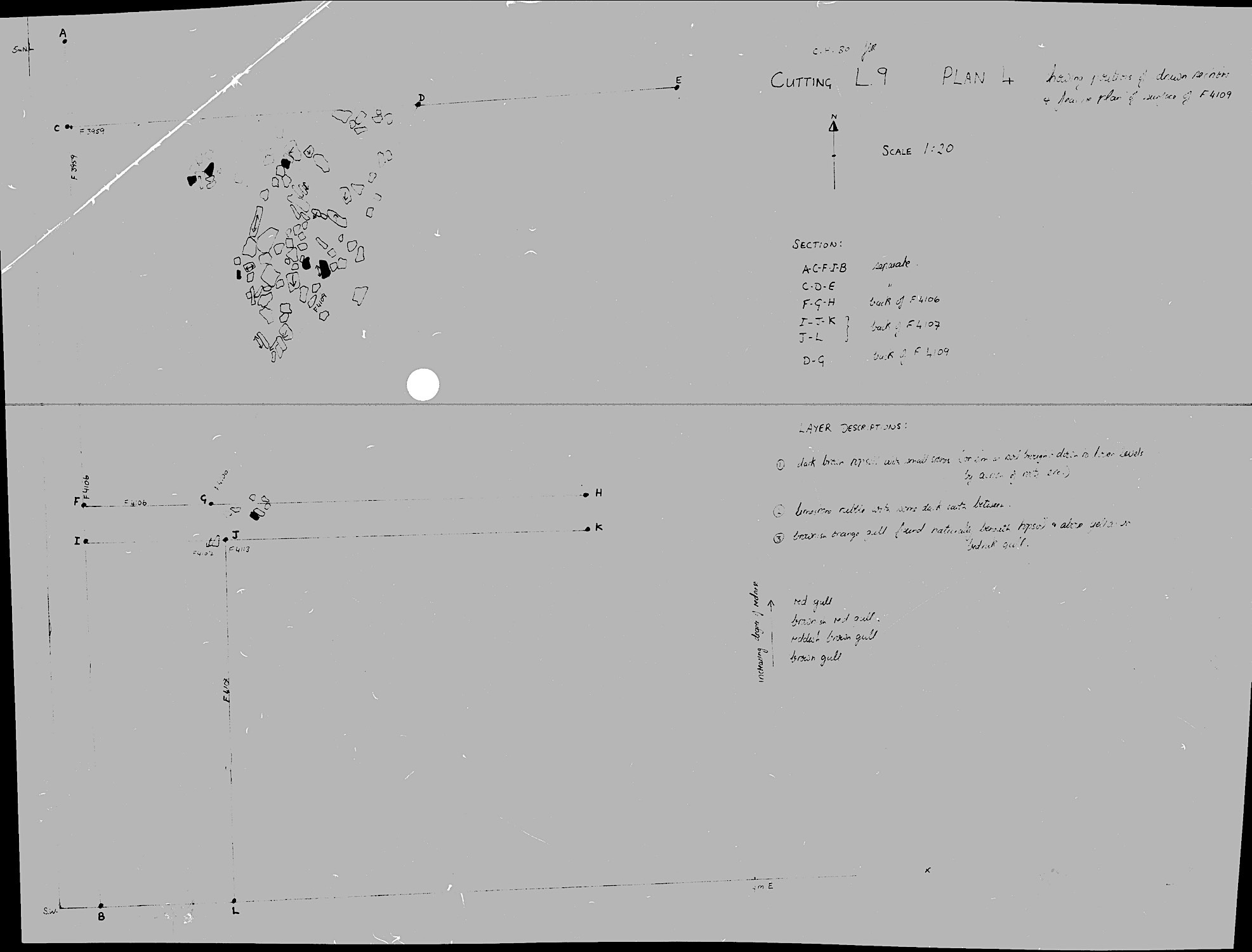 9. Labelled Plan 4 showing section lines