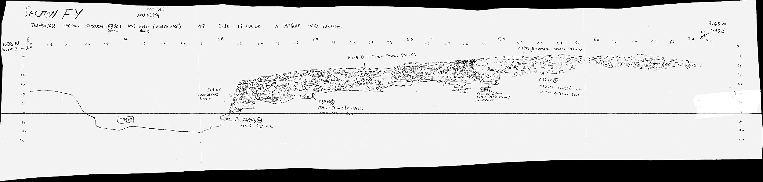 10. F-Y tranverse section through ditch and bank (hand)