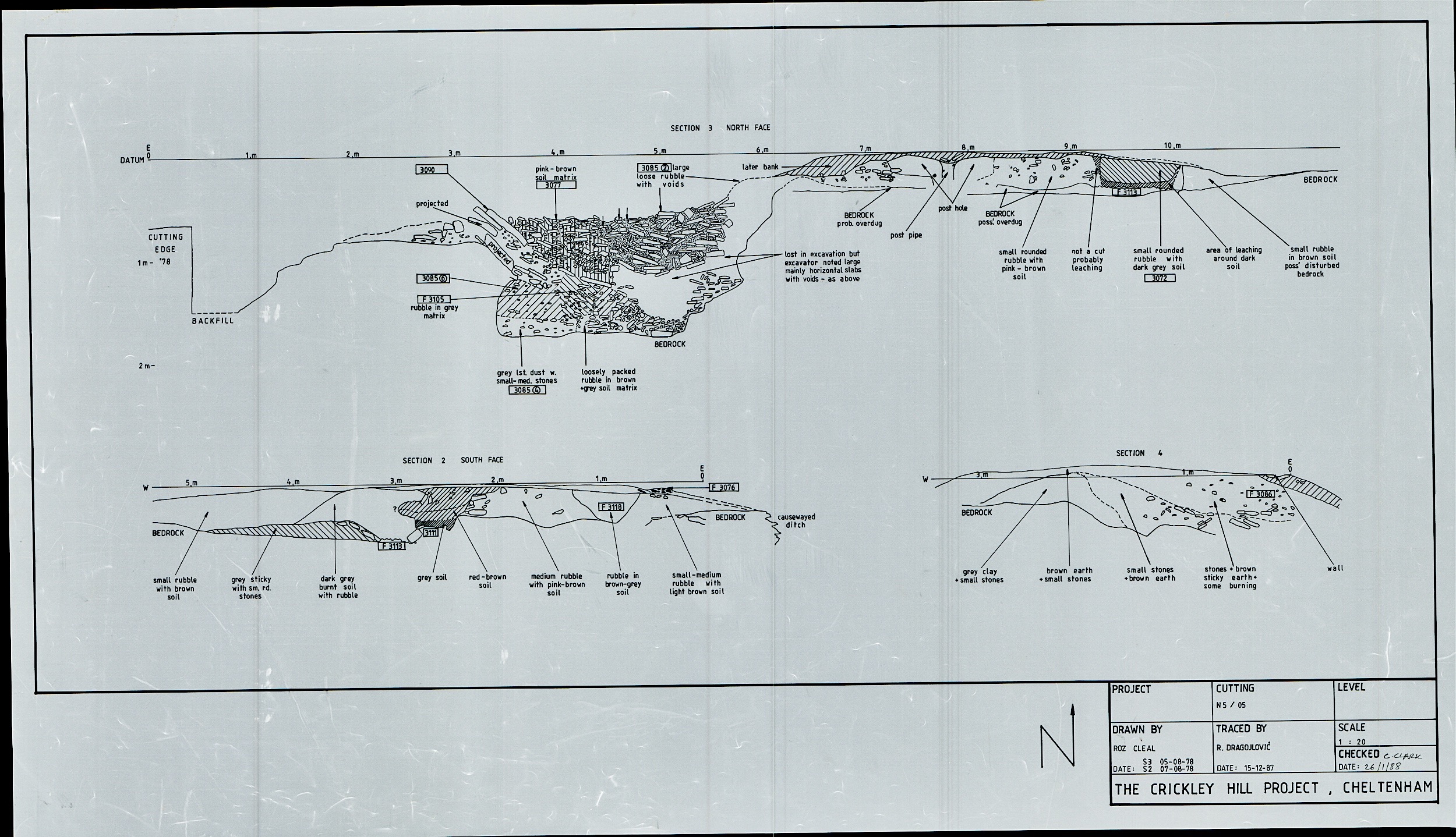 13. Sections across F03085 etc