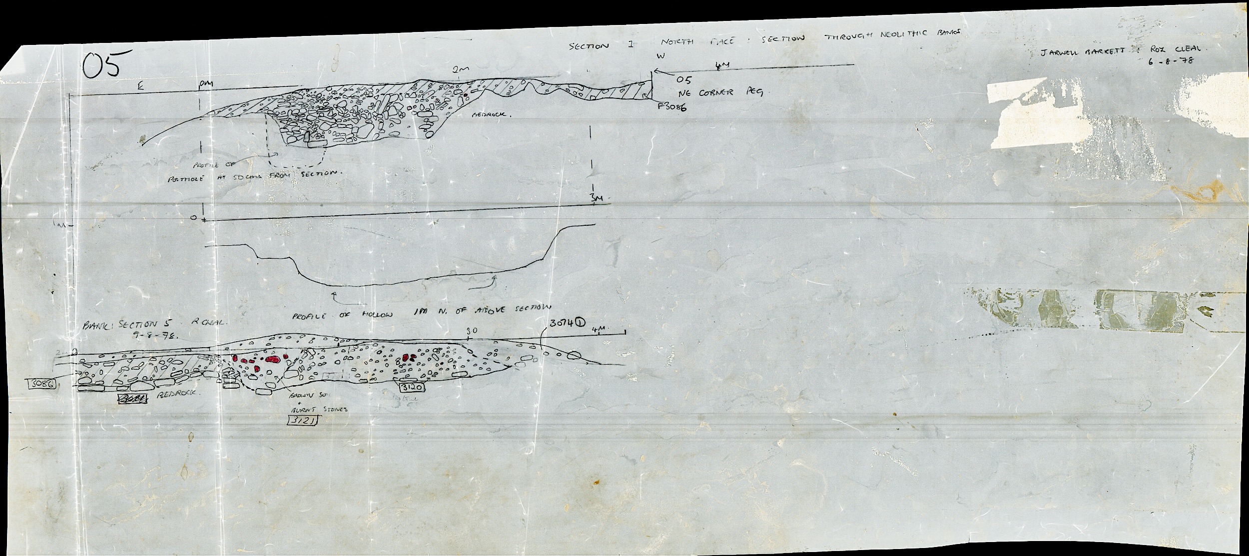 20. N facing section through Neolithic bank