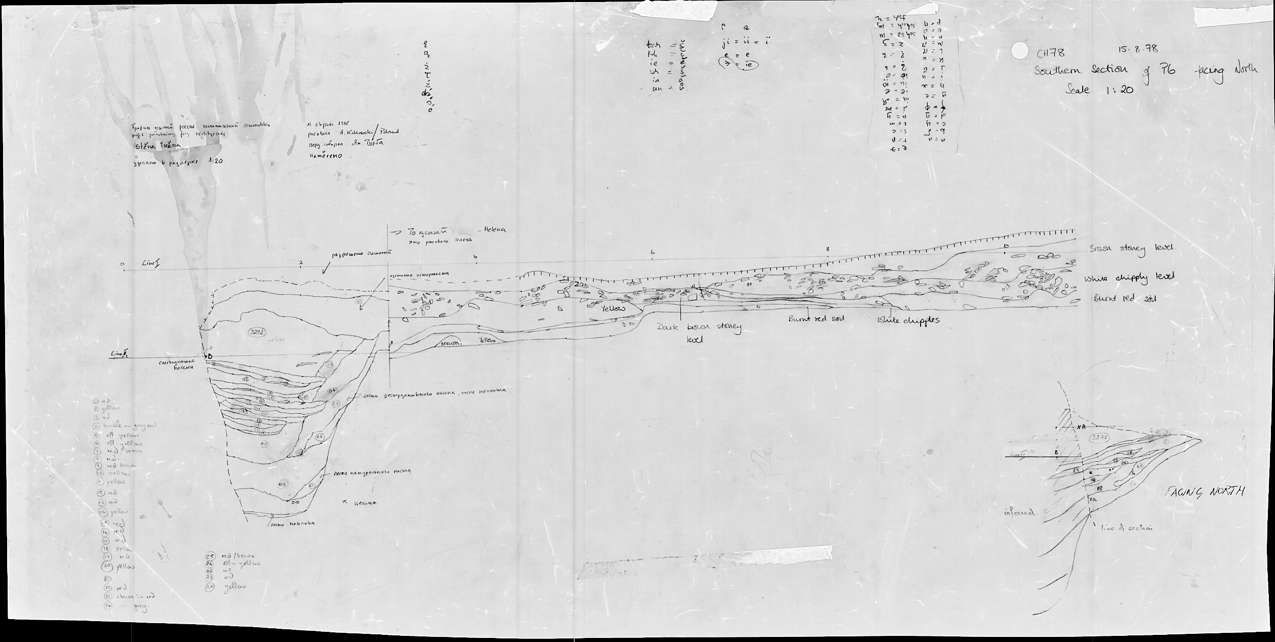 18. South section facing N (hand)