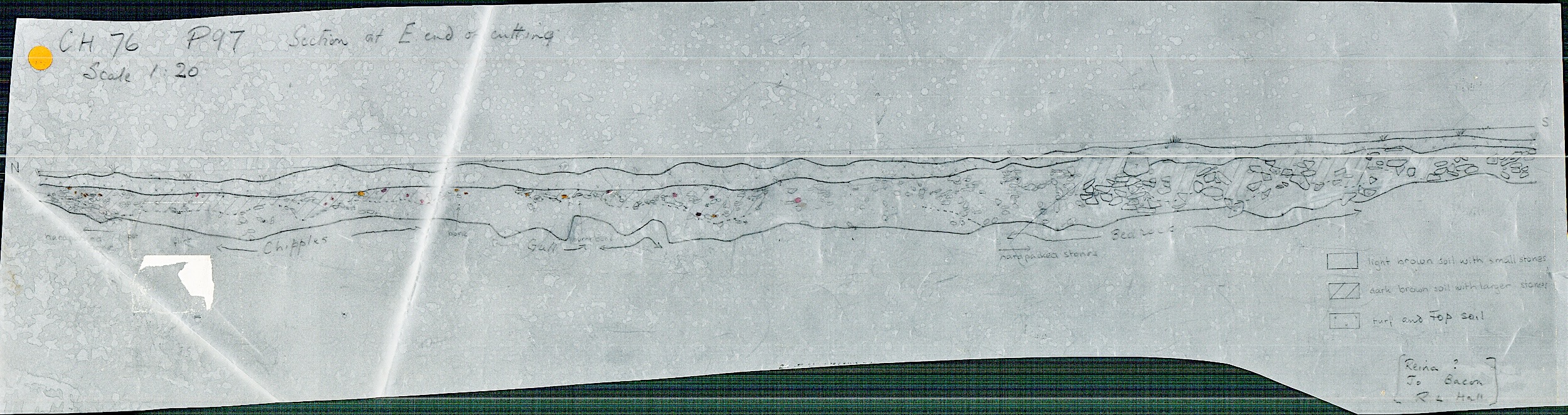 6. Section at E end of cutting (hand)