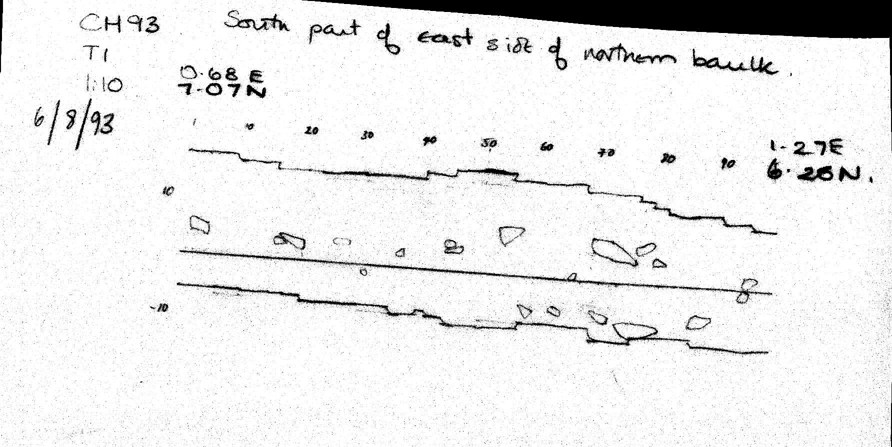 37. Section of south part of E side of N baulk