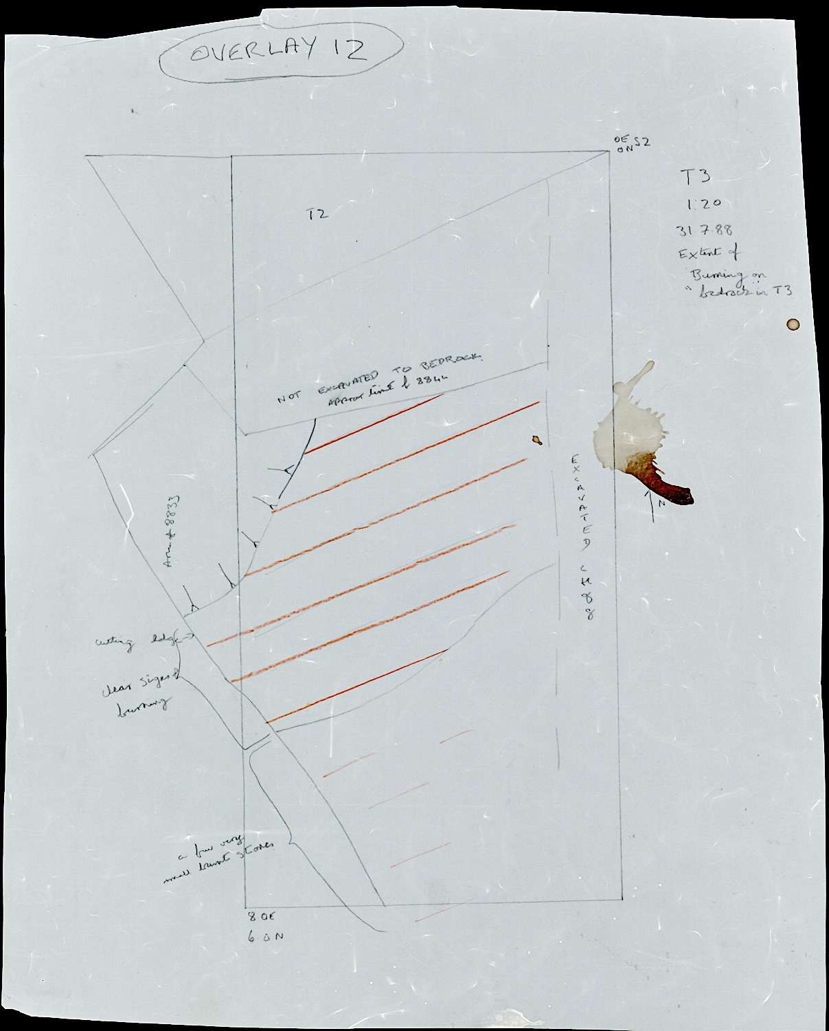 19. Extent of burning in T3