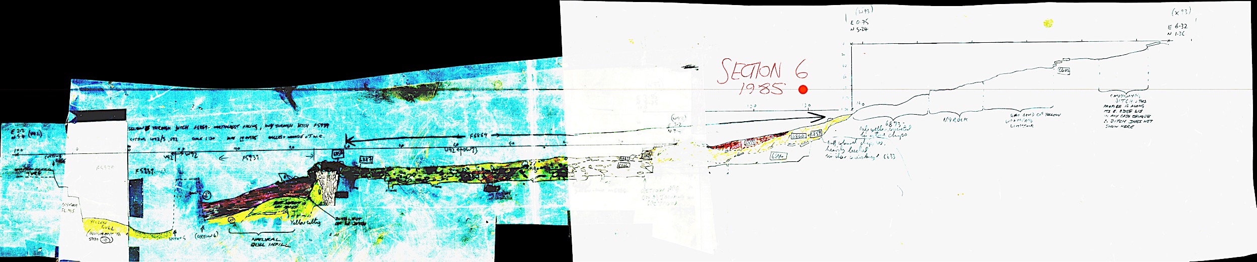 7. Section across ditch