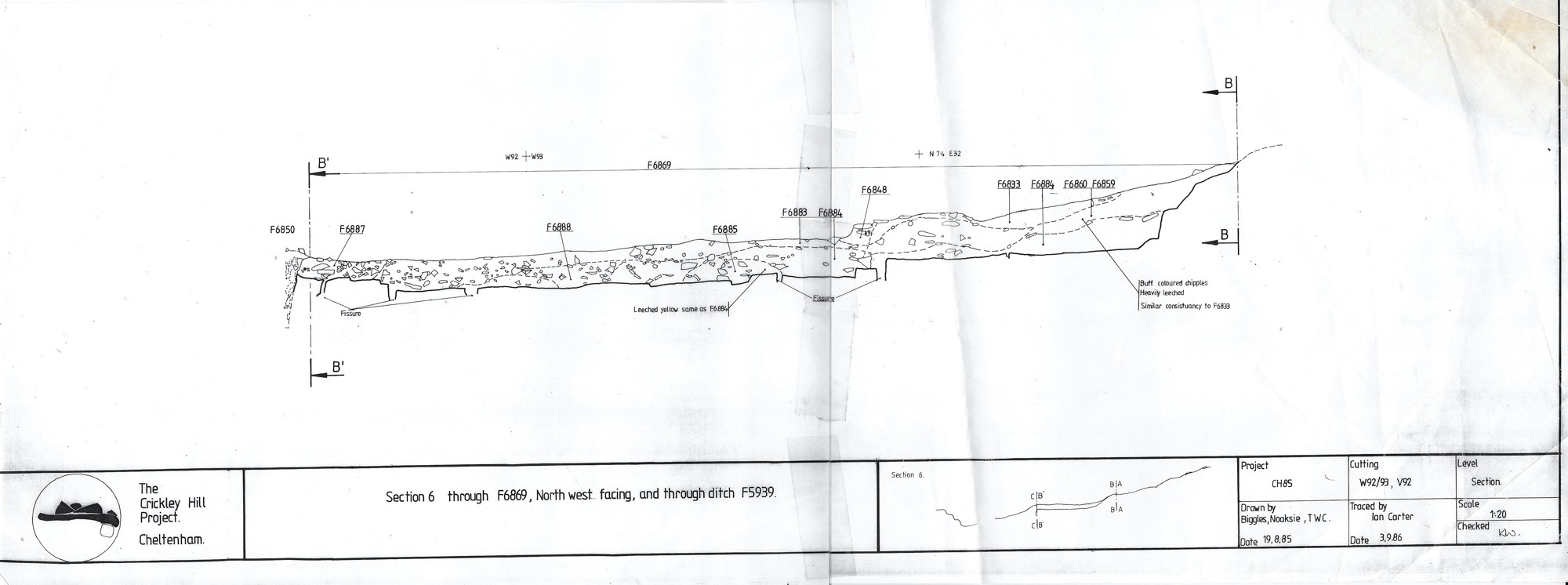 8. Section across ditch (left)