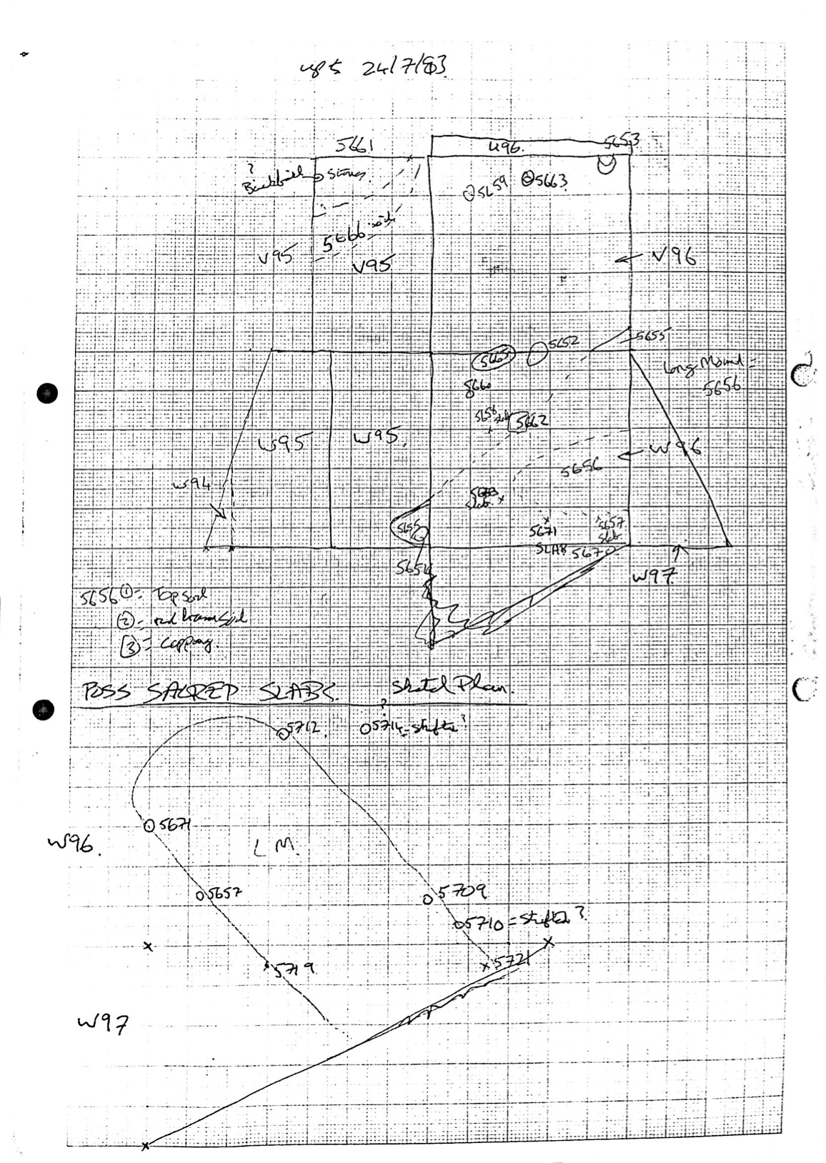 2. Sketch 1 showing features after removal of turf
