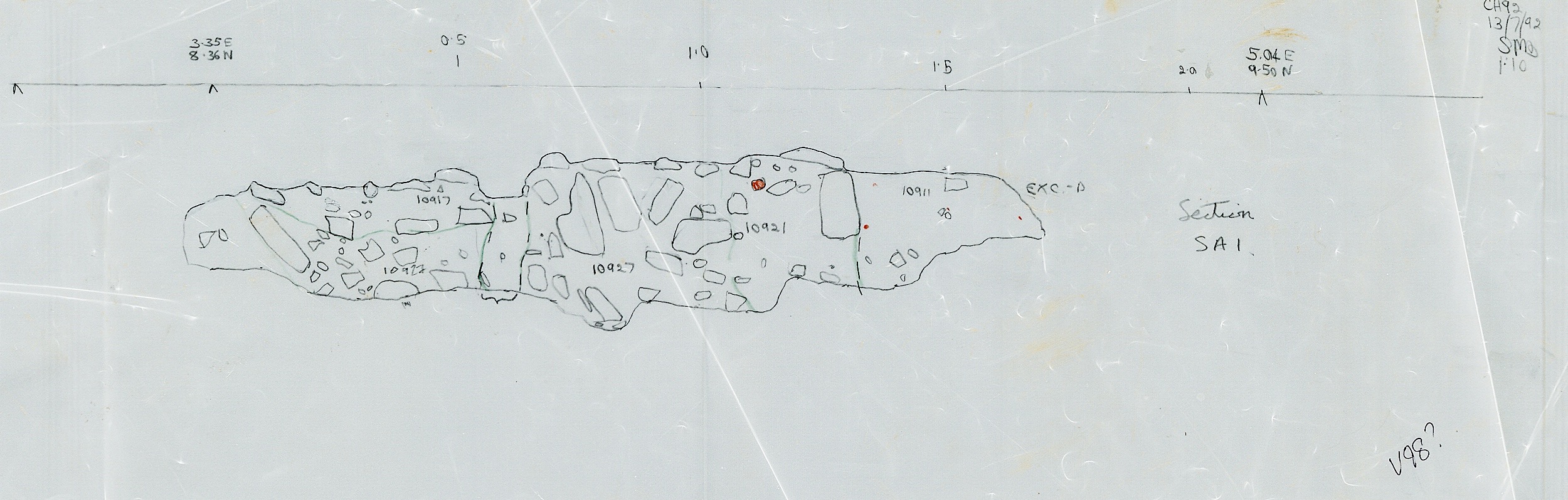 57. Section across features