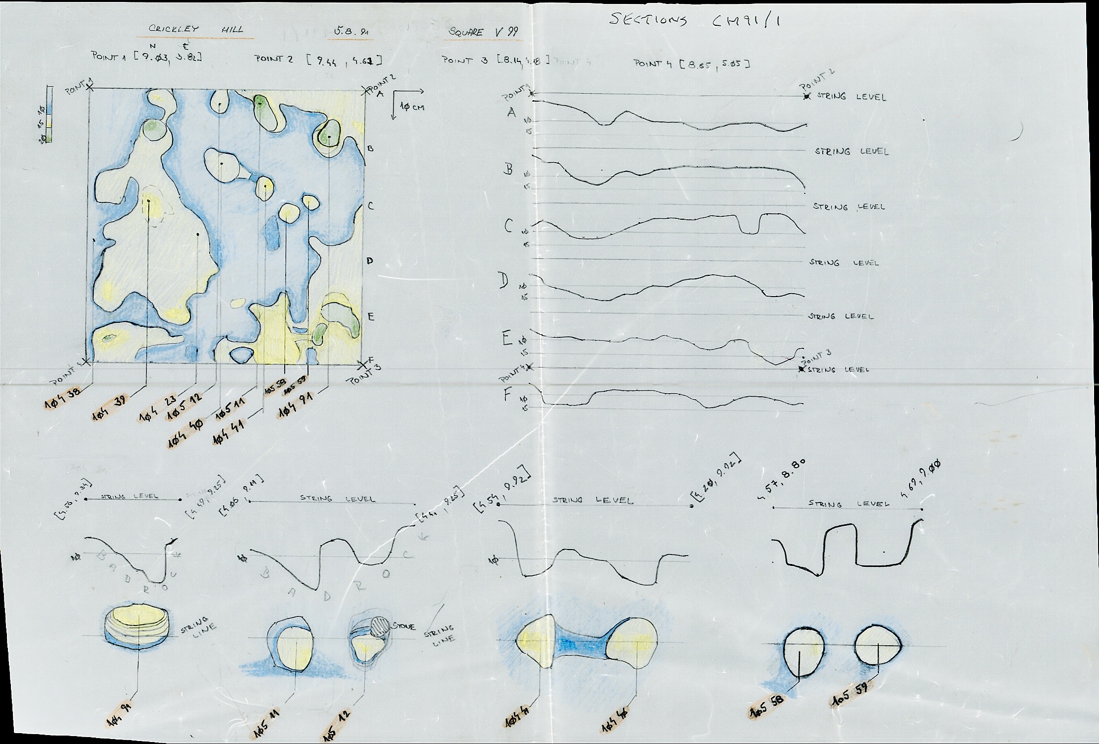 34. Plans and sectiosn of various features
