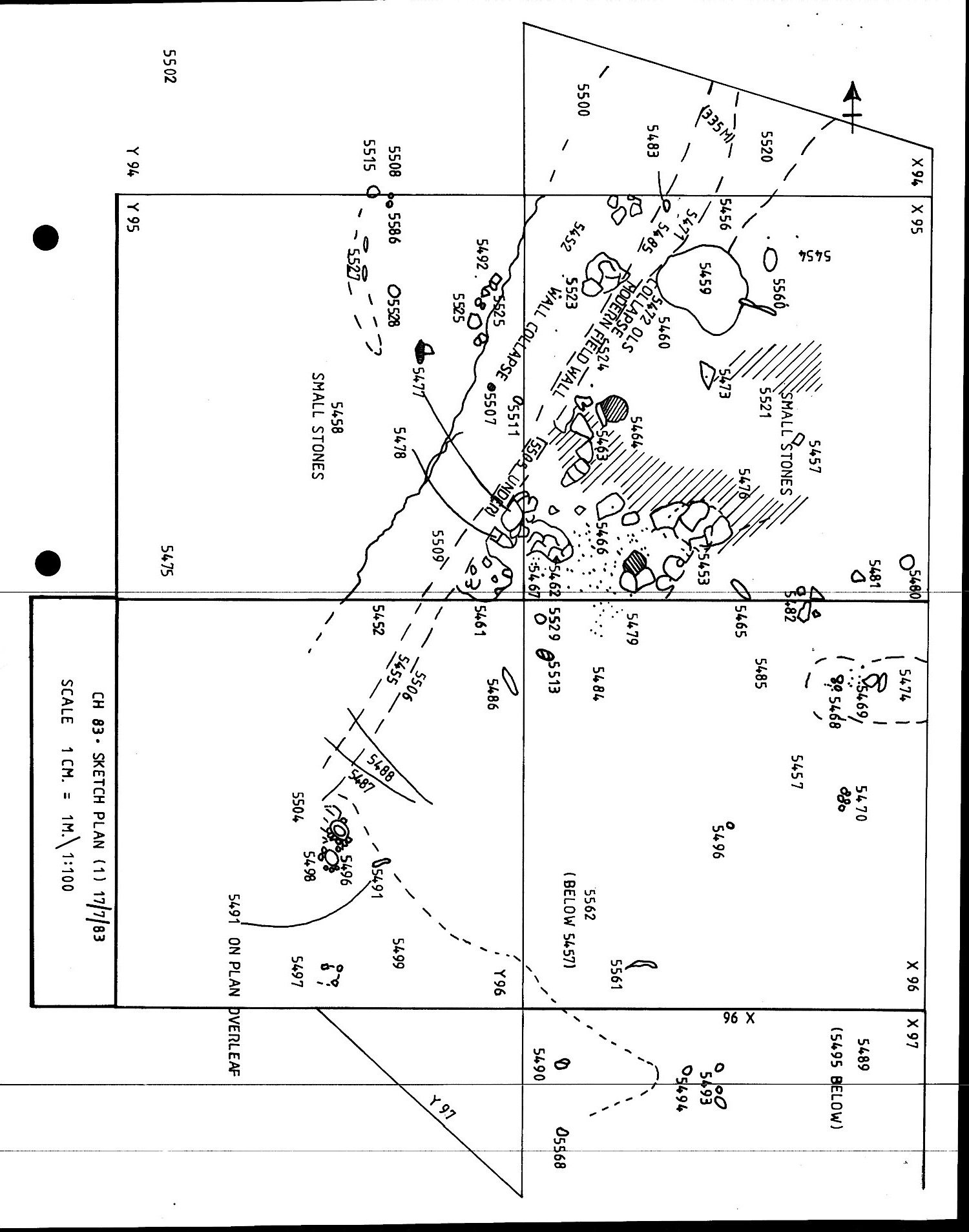 13. Sketch plan of features in surrounding squares