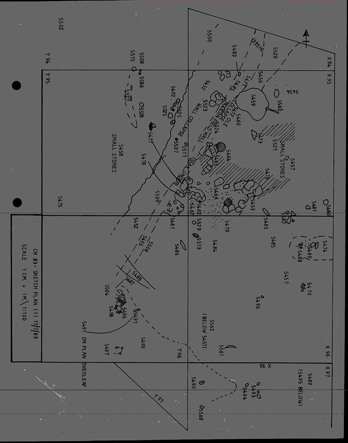 3. Sketch plan of features in surrounding squares